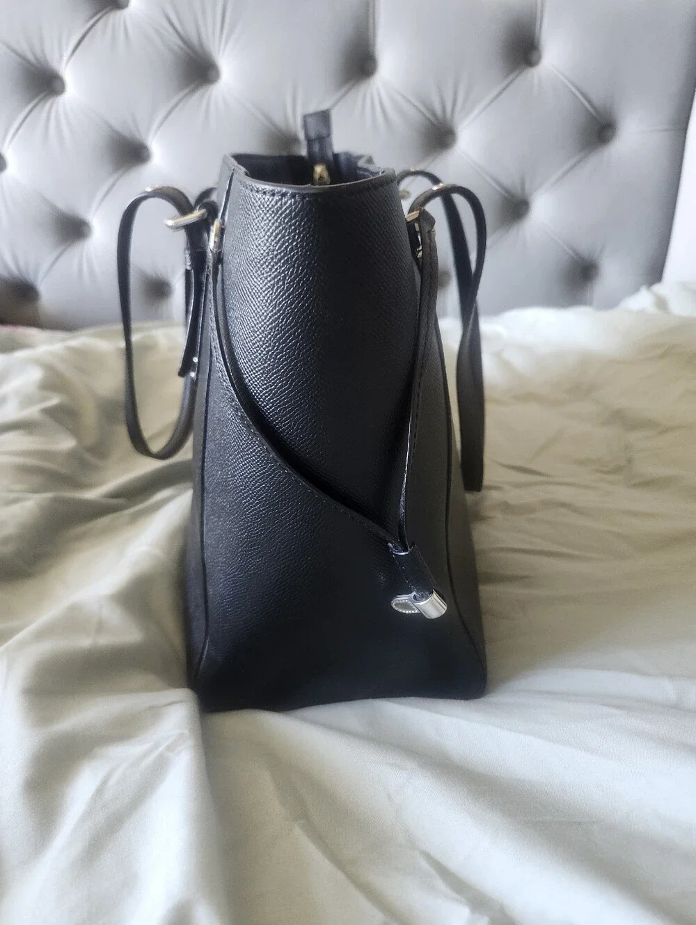 Michael Kors Black Saffiano Tote with MK Charm